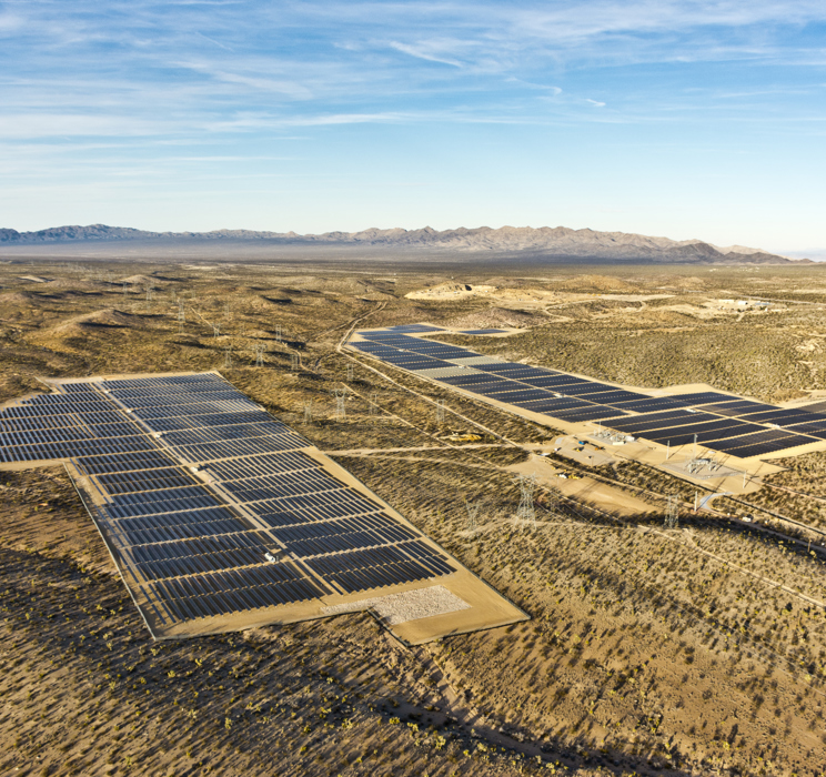 Solar panels in rural area